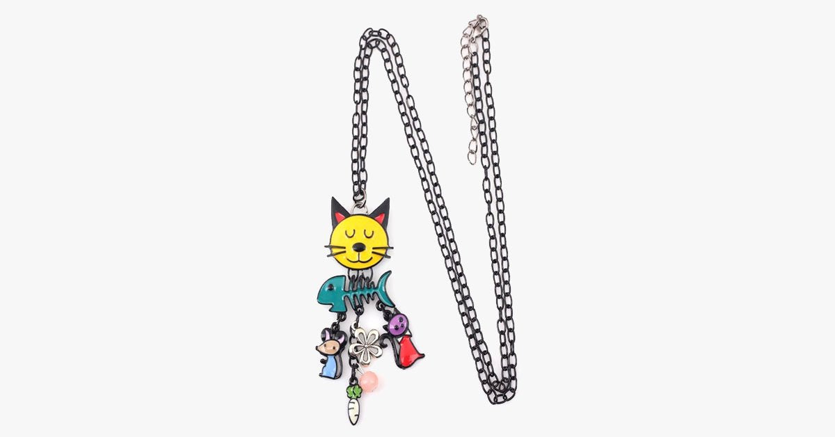 Cat Fish Pendant Necklace