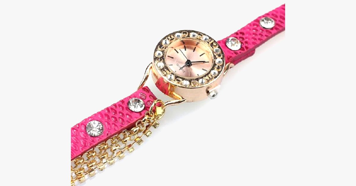 Rivet Chain Quartz Wrist Watch