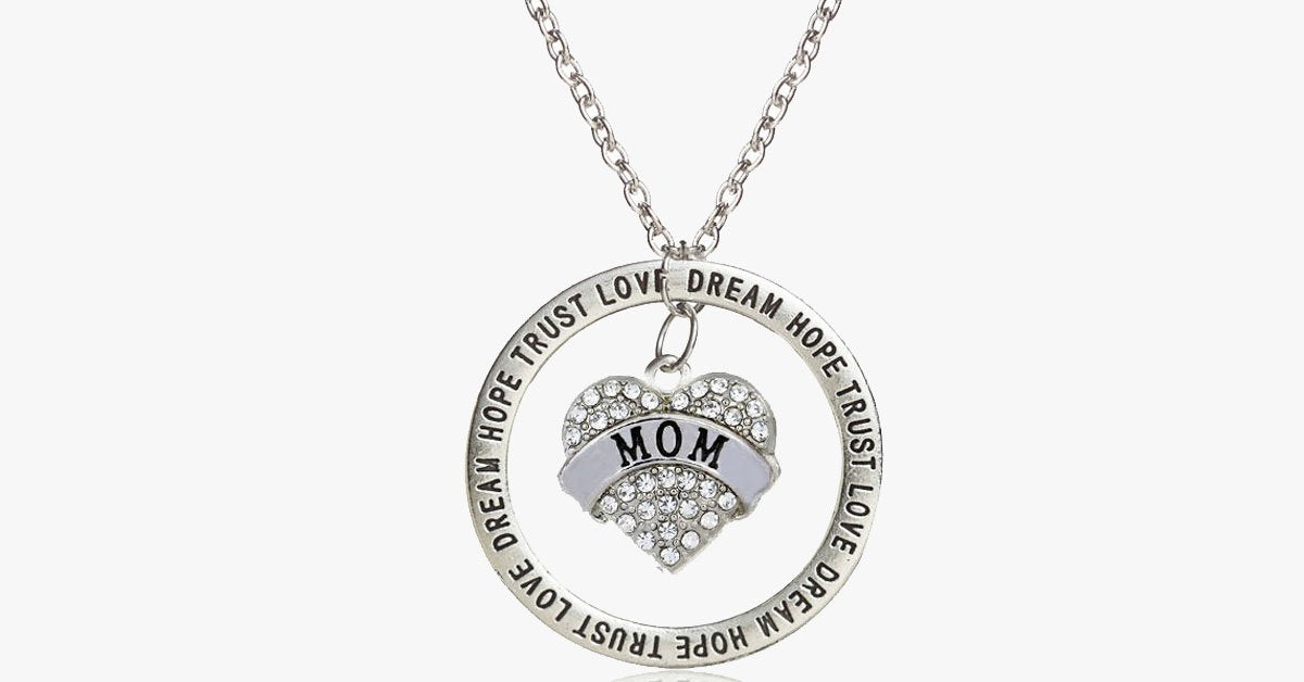 Love Trust Mom Engraved Pendant