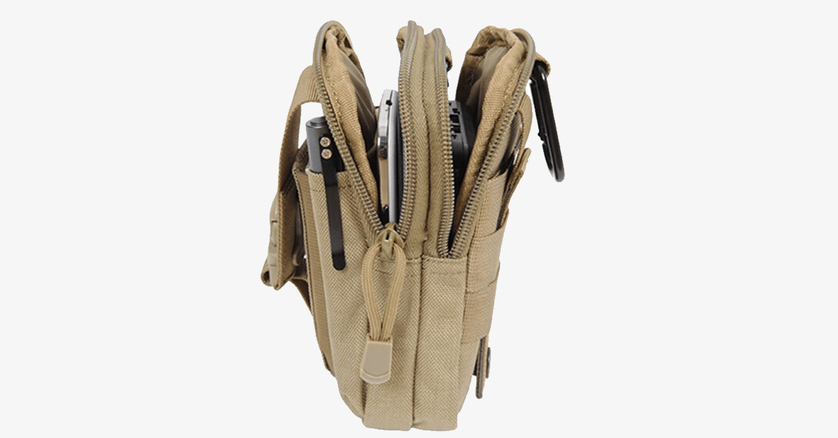 Military Waist Pack - Made up of Nylon - Waterproof Design - Zipper Closure - Attach with Belt  - Travel Gear - Outdoor - Available in 3 colors