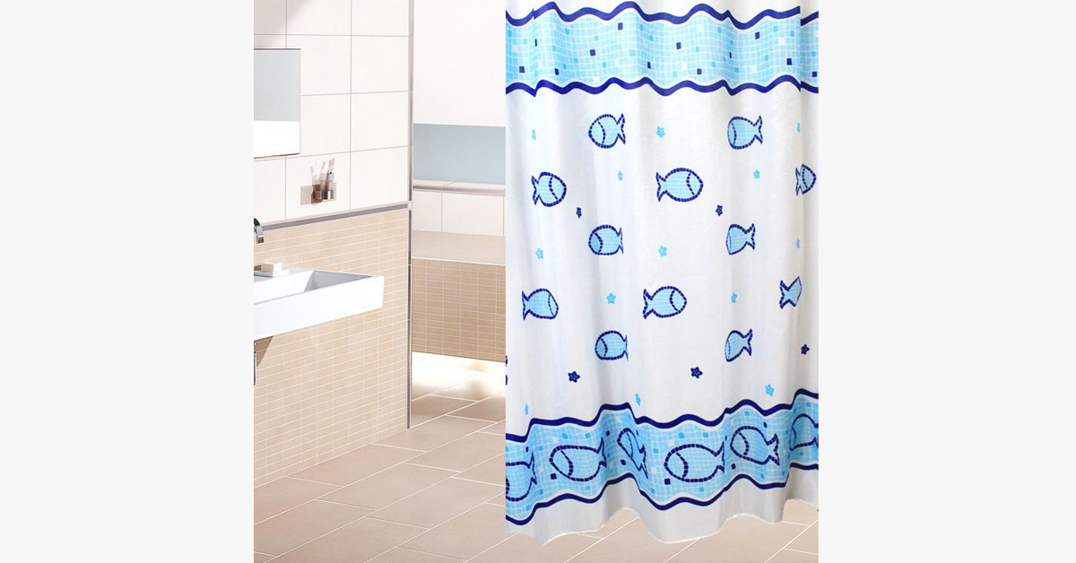 Waterproof Shower Curtain - Fish Design
