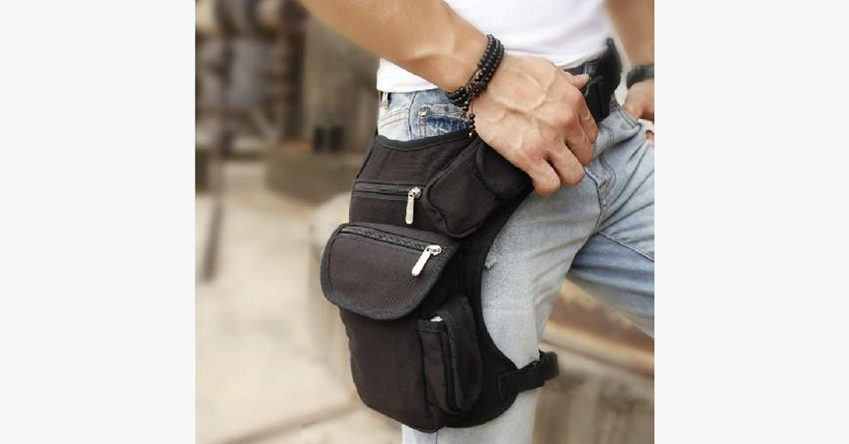 Outdoor Sport Leg Bag - Made From 600D Polyester Fabrics - PU Waterproof - Adjustable & Drop Leg Straps - Two Side Zippered Pocket - Multipurpose Bag