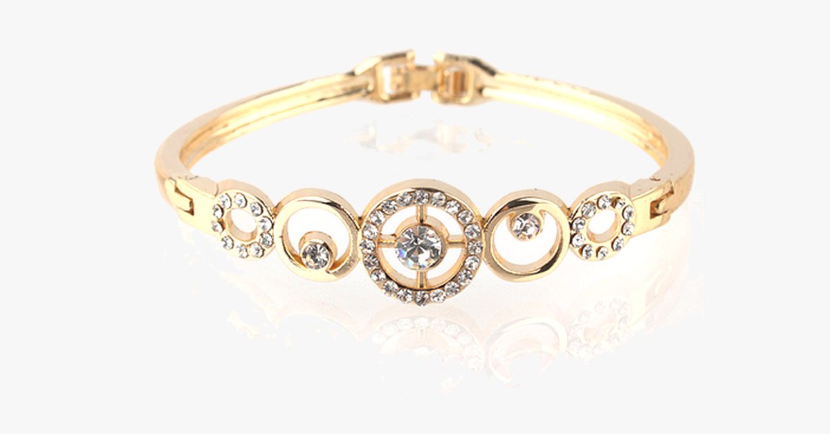 Gold Plated Crystal Bangle
