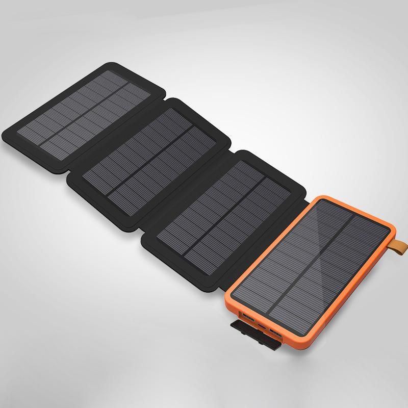 Get Energy From Sunlight with Fordable Dual USB 4-Panel Solar Power Bank & Charger
