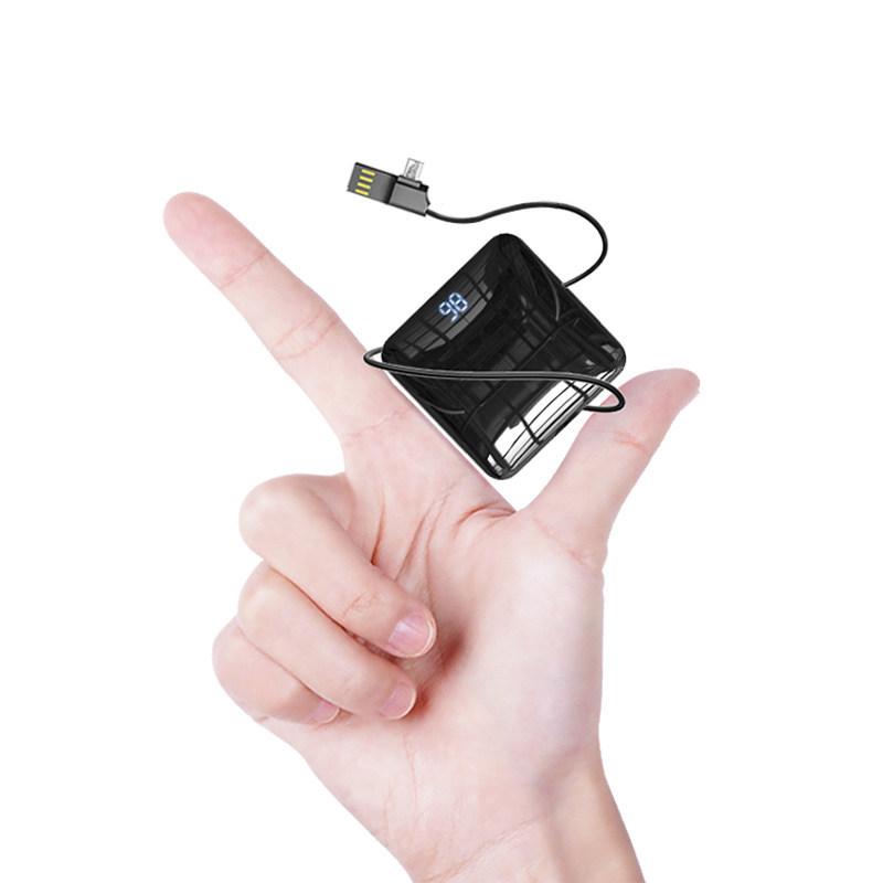Smaller Than Tiny 8000mAh Wireless & Wired Power Bank with Cross-device Cable