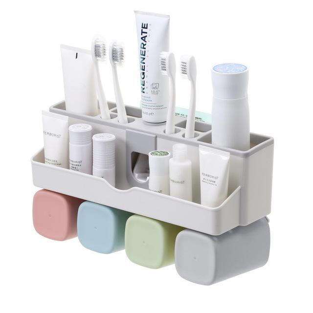 Your Morning Starts Here : Washroom Organizer With Automatic Toothpaste Dispenser