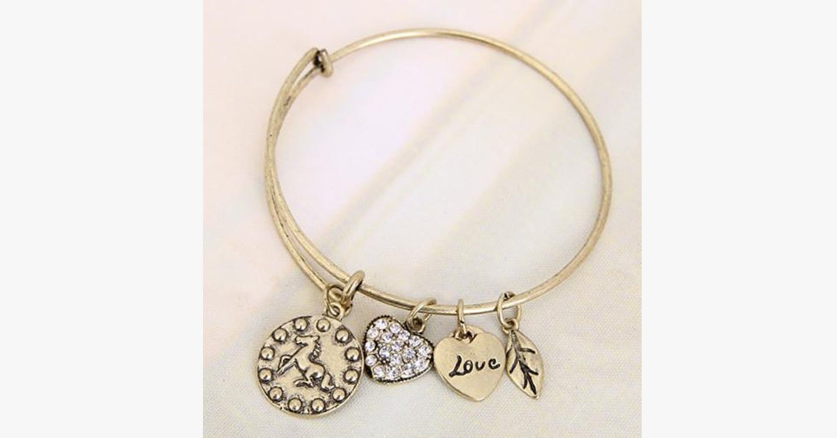 Horse Love Charm Bangle