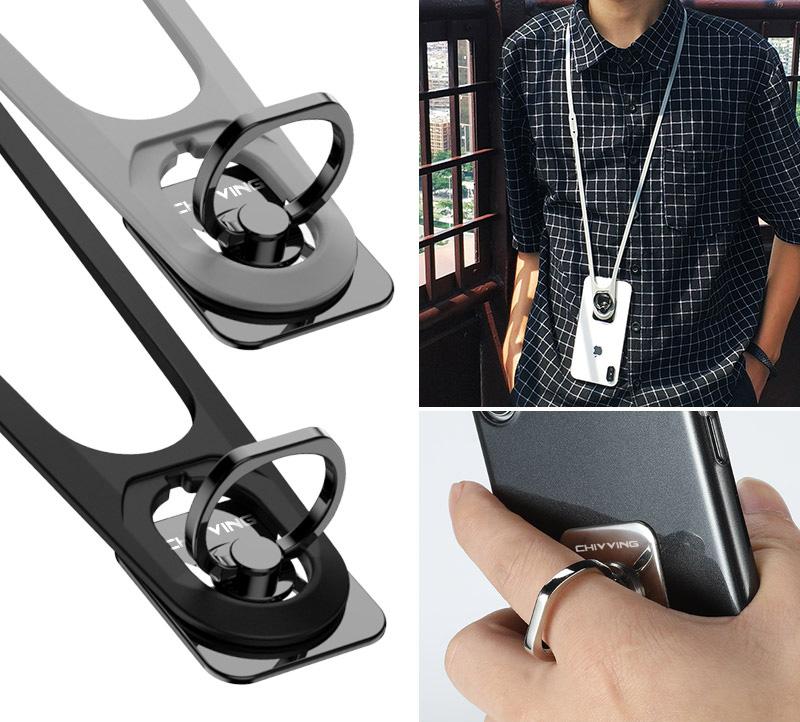 3-in-1 Super Firm Phone Ring Stand Holder & Lanyard