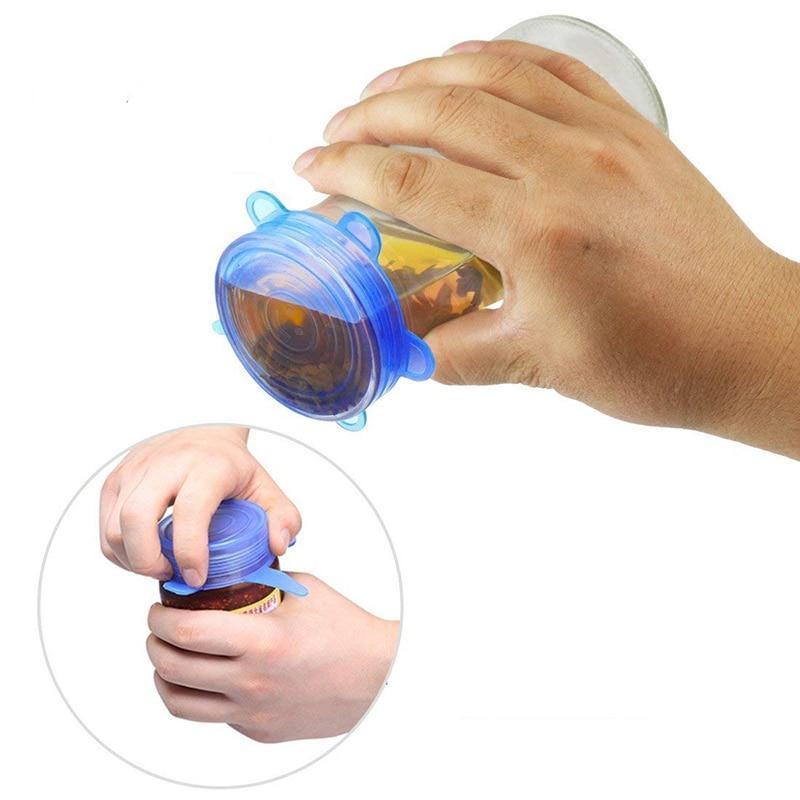 6 pieces Reusable Silicone Lids