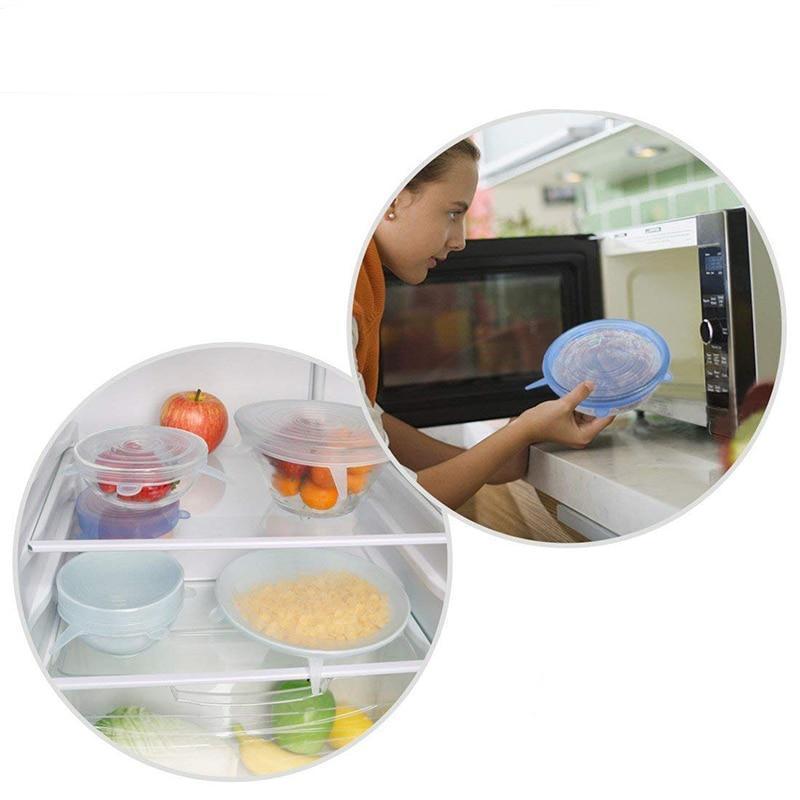 6 pieces Reusable Silicone Lids