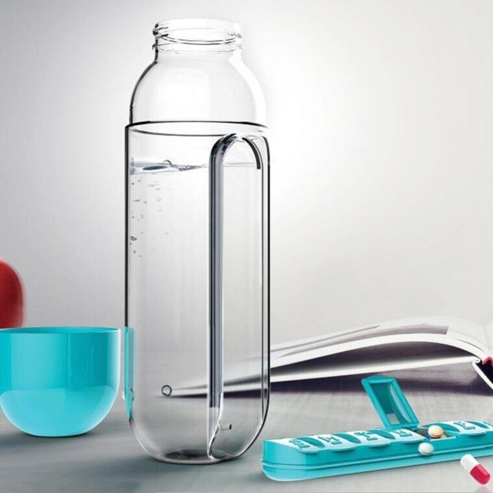 2 in 1 Pill Organiser Water Bottle