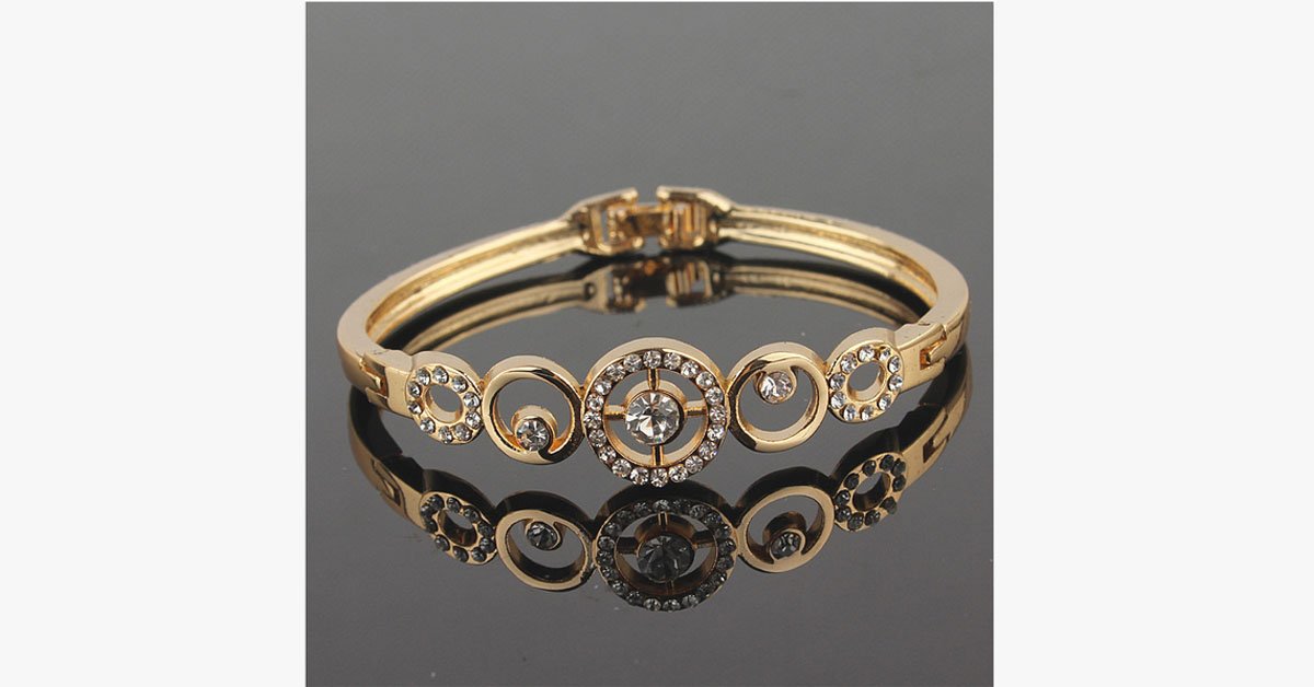 Gold Plated Crystal Bangle