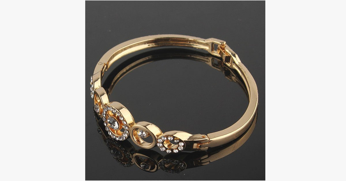 Gold Plated Crystal Bangle