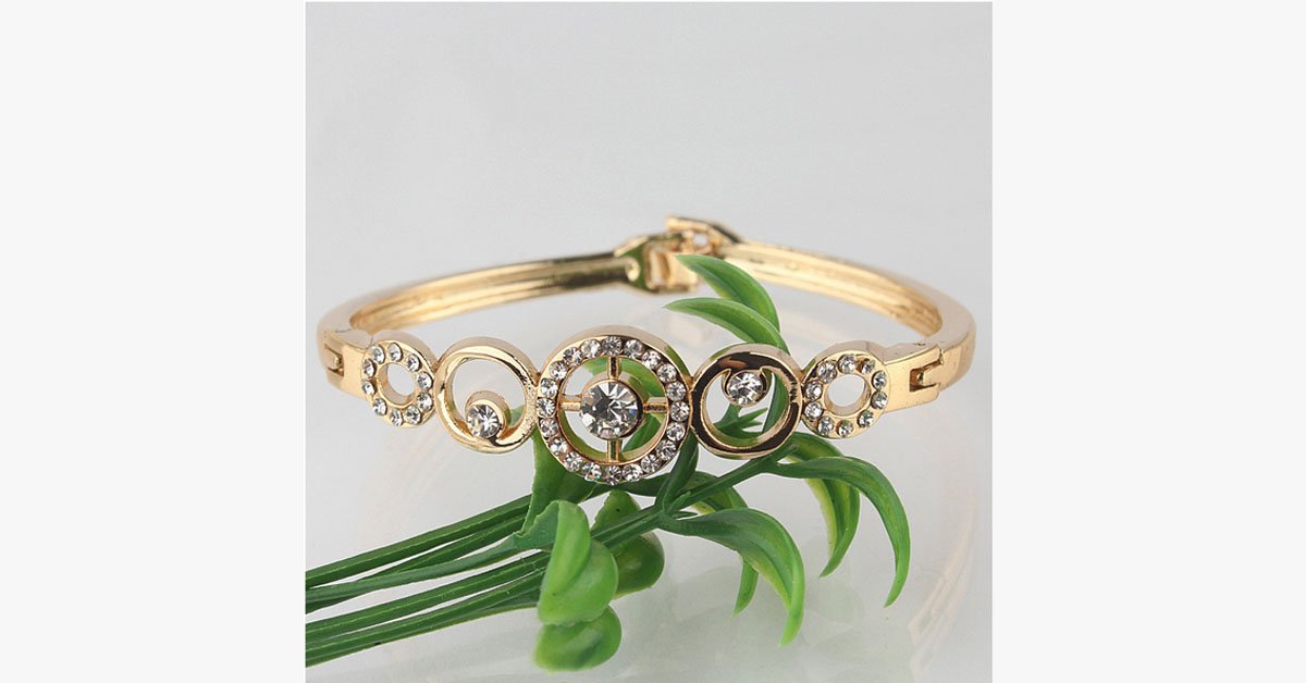 Gold Plated Crystal Bangle
