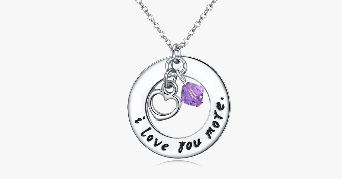 I Love You More Necklace (Crystal)