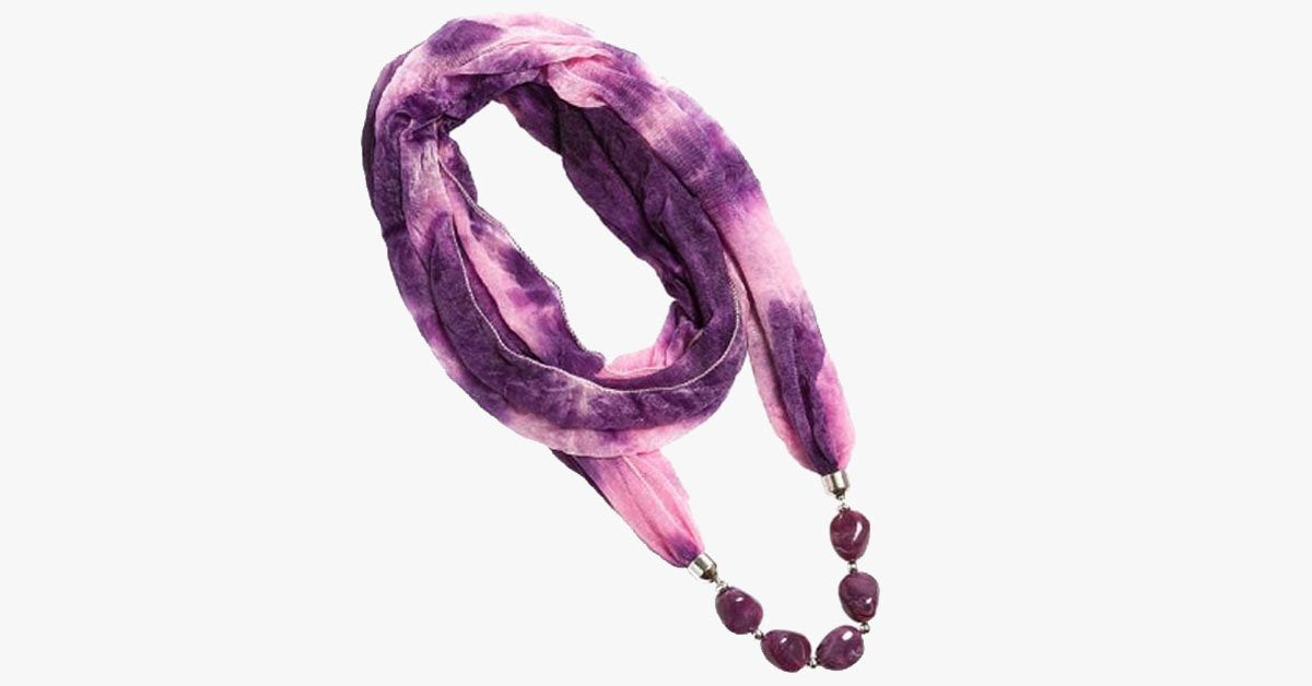 Hippie Earth-Tone Scarf Necklace
