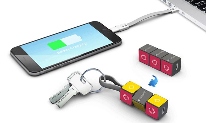 Magic Cube Keychain Micro-usb & Lightning Cable