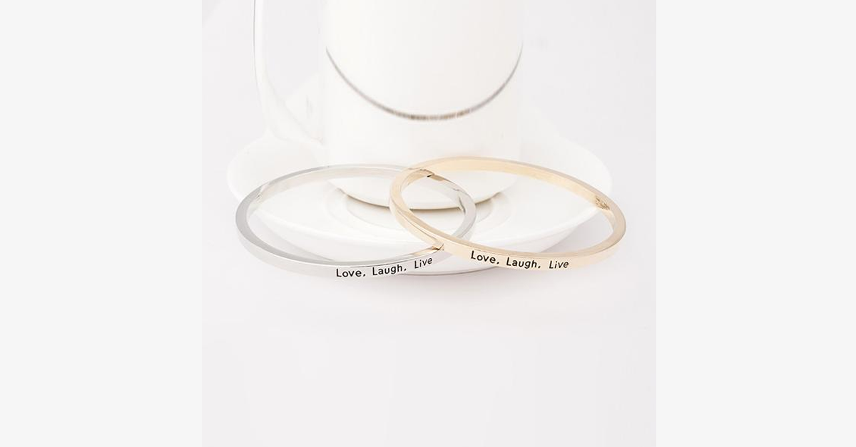 Love Laugh Live Engraved Bangle