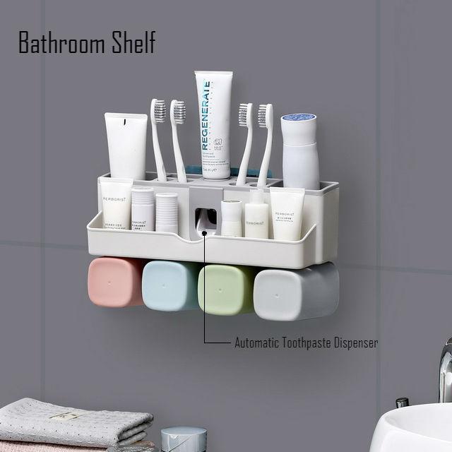 Your Morning Starts Here : Washroom Organizer With Automatic Toothpaste Dispenser