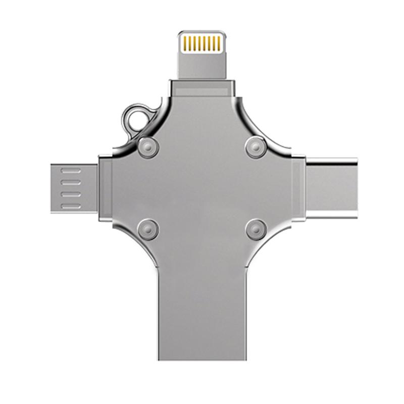 Portable 4-in-1 Flash Drive for Backing Up Any Smartphones