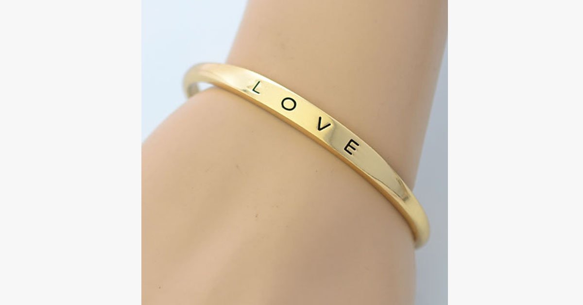 Gold Plated Love Bangle