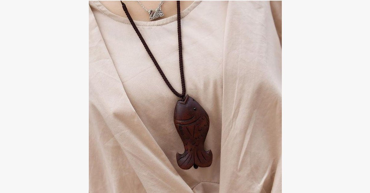 Wooden Fish Necklace