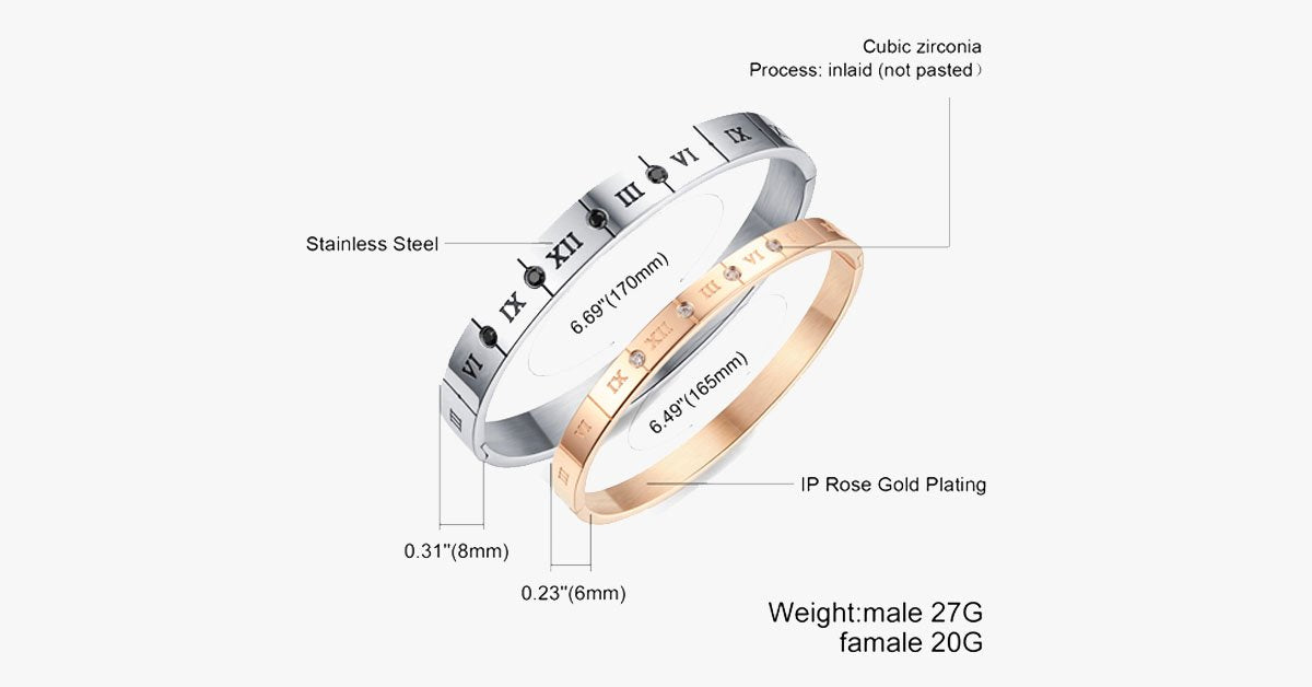 Rome Number Engraved Bracelet