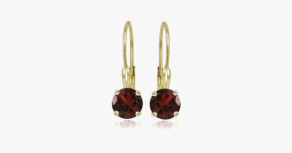 Gemstone Leverback Earring