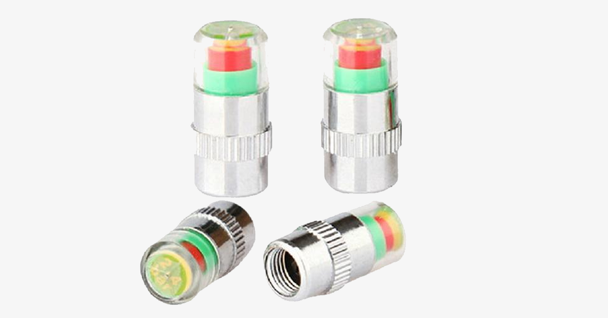 Convenient Car Tire Pressure Monitors-Set of Four- Drive Safe!