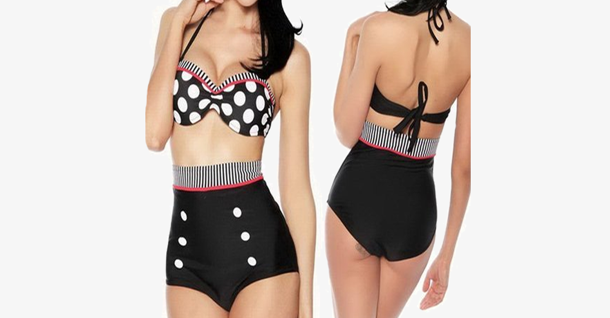 Retro Pin-Up High-Waisted Swimsuit - 4 Styles