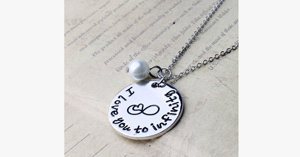 I Love You To Infinity Pendant (Pearl)