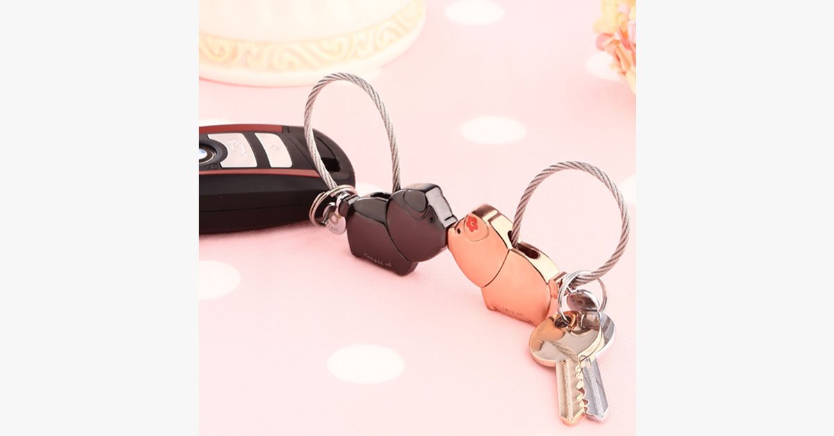 Pig Key Ring For Lovers With Free Gift Box