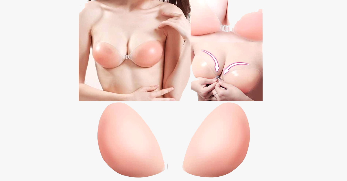 Adhesive Bra Strapless Self Sticky Silicone Invisible Push-up Bra for Backless Dress