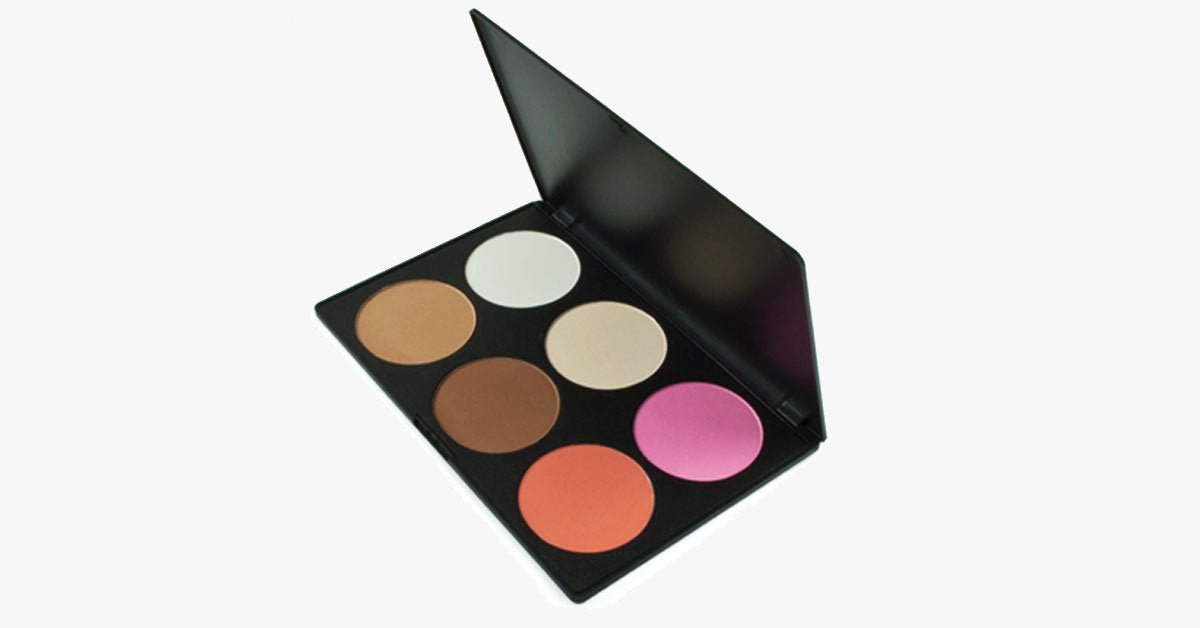 Pink and Peach 6 Color Blush Palette