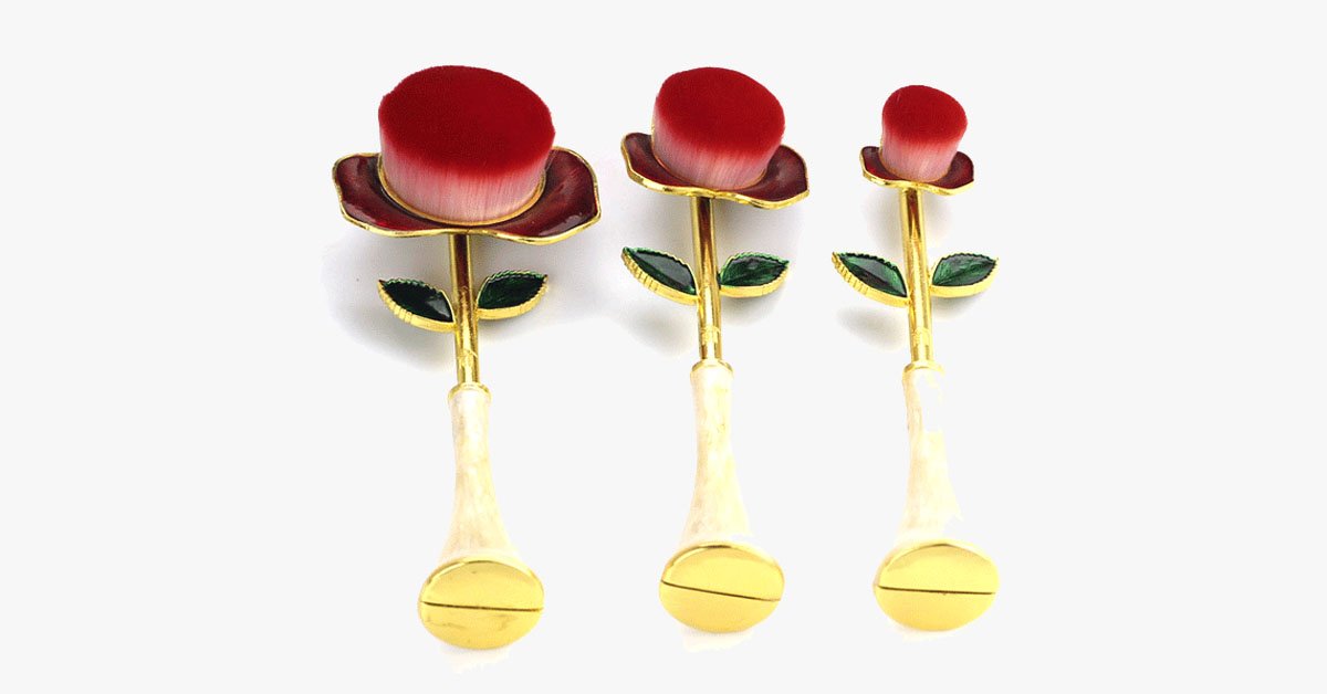 Rose Beauty Flawless Face Oval Brush Set