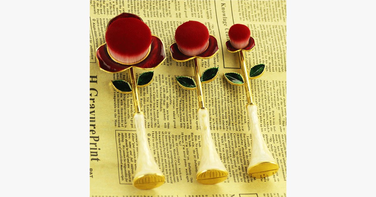 Rose Beauty Flawless Face Oval Brush Set