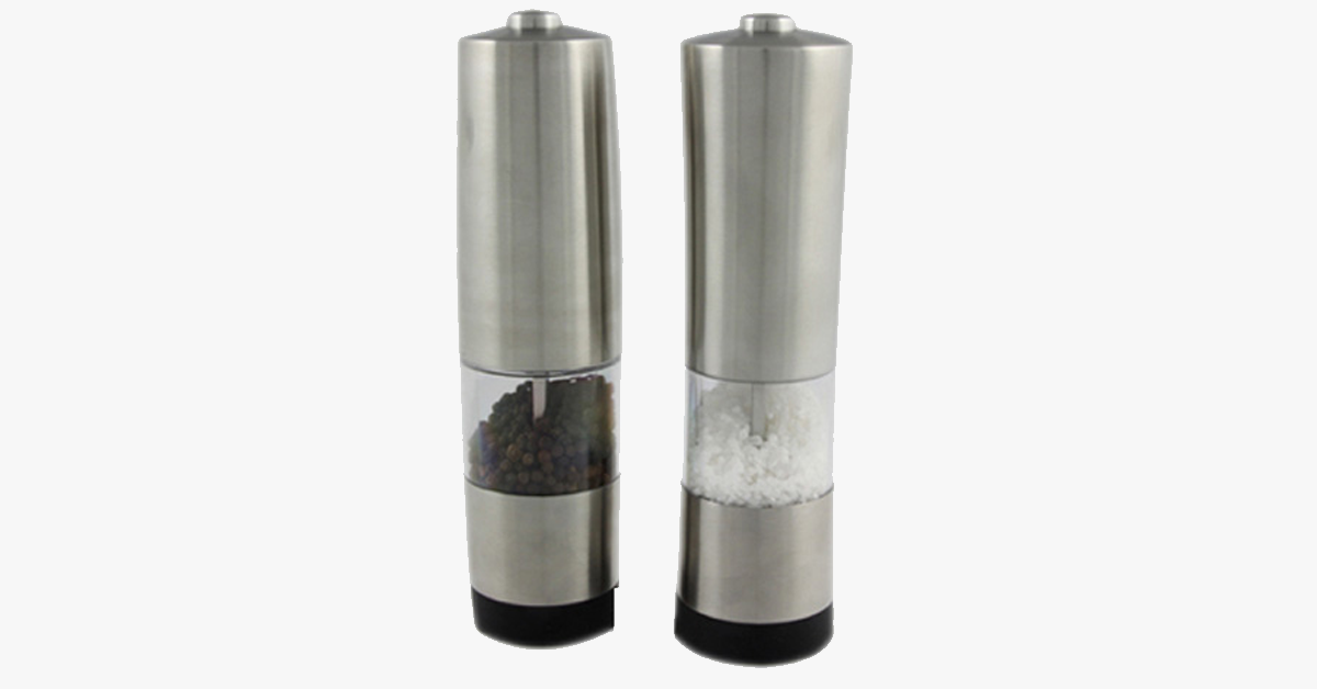 Salt & Pepper Electric Grinder In Brushed Stainless Steel