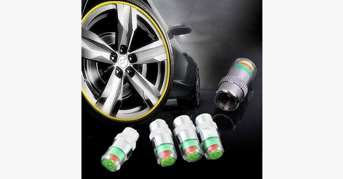 Convenient Car Tire Pressure Monitors-Set of Four- Drive Safe!