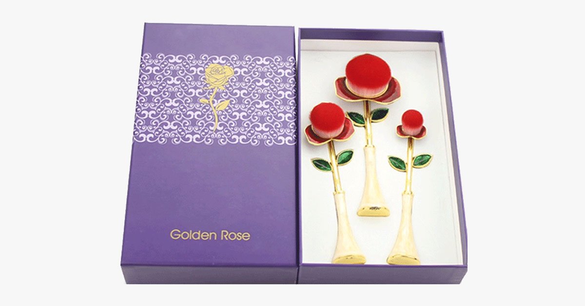 Rose Beauty Flawless Face Oval Brush Set