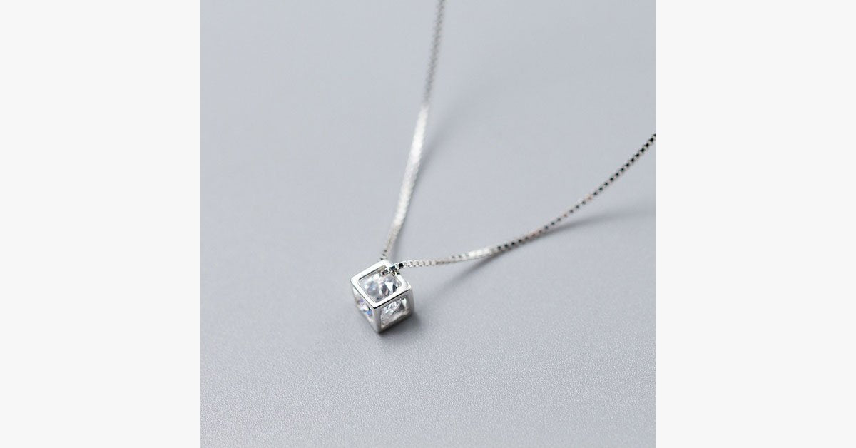 Cube Necklace - Silver