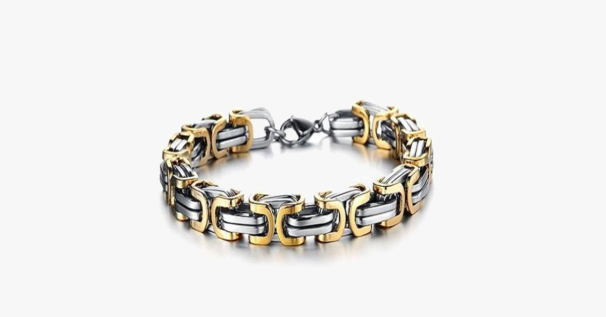 Luxury Personalized Man Bracelet New Cool Gold/Silver Stainless Steel