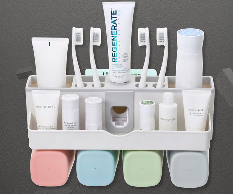 Your Morning Starts Here : Washroom Organizer With Automatic Toothpaste Dispenser