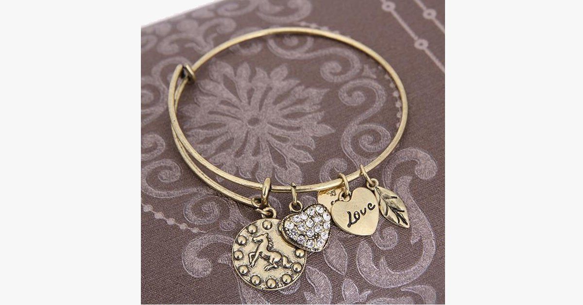 Horse Love Charm Bangle