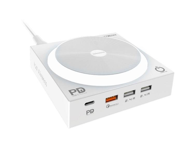 5-in-1 Wireless & Wired PD & QC3.0 Fast Charging Station with Light