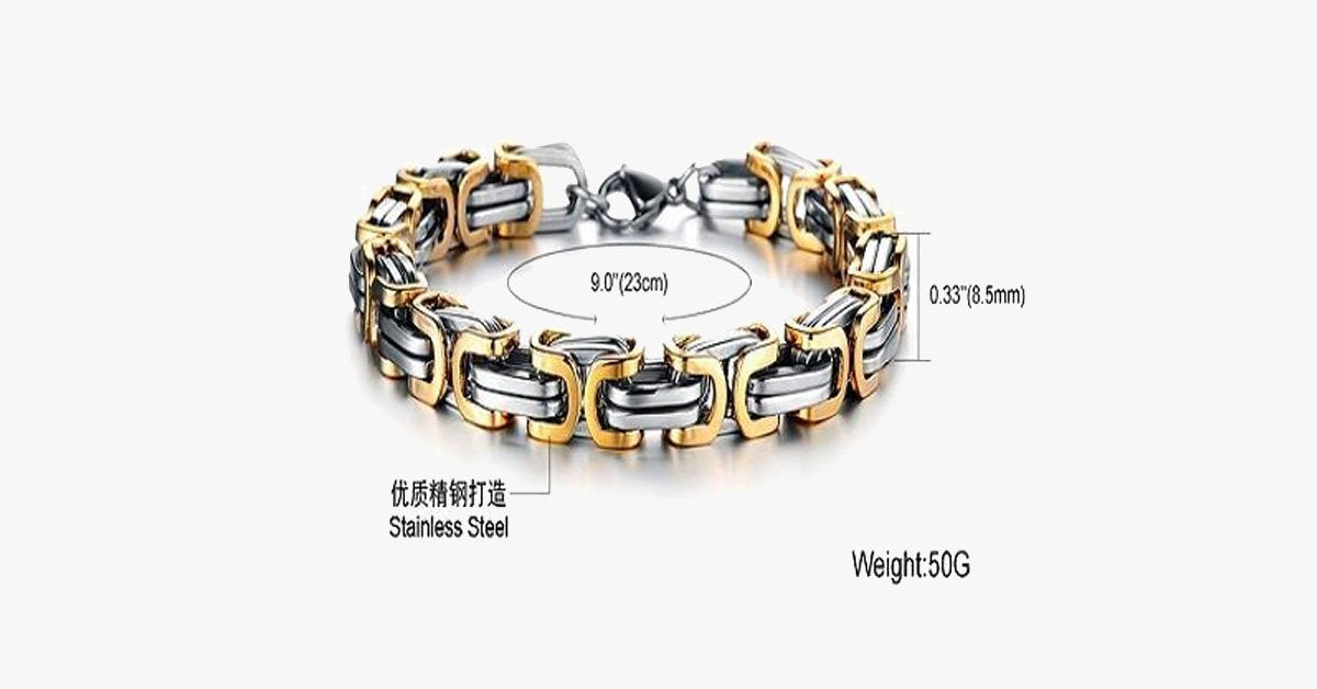 Luxury Personalized Man Bracelet New Cool Gold/Silver Stainless Steel