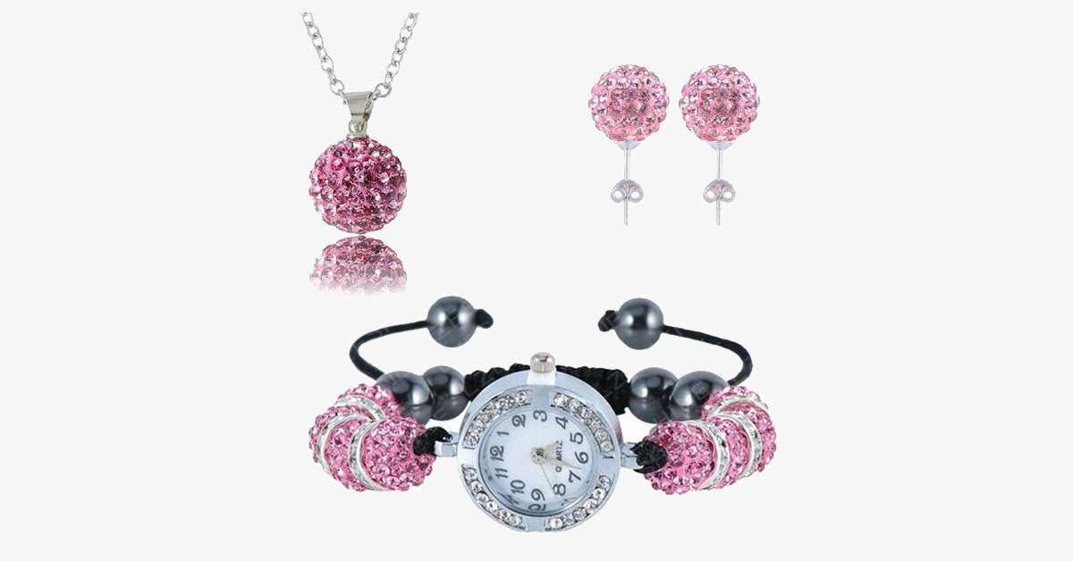 Crystal Watch Balla Pendant Set