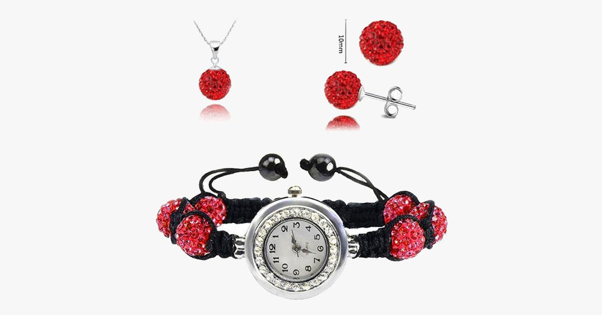 Crystal Watch Balla Pendant Set