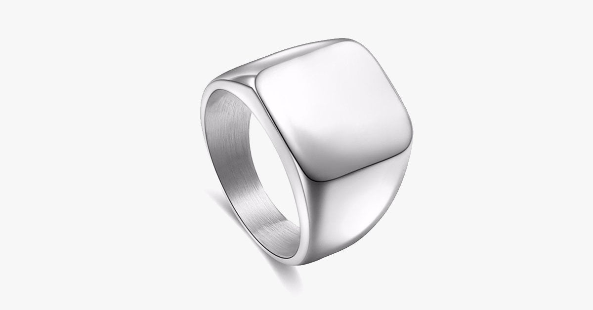 Square Titanium Men's Ring with Scratch Resistant and Durable Stylish Square Design - Goes with Any and Every Outfit!