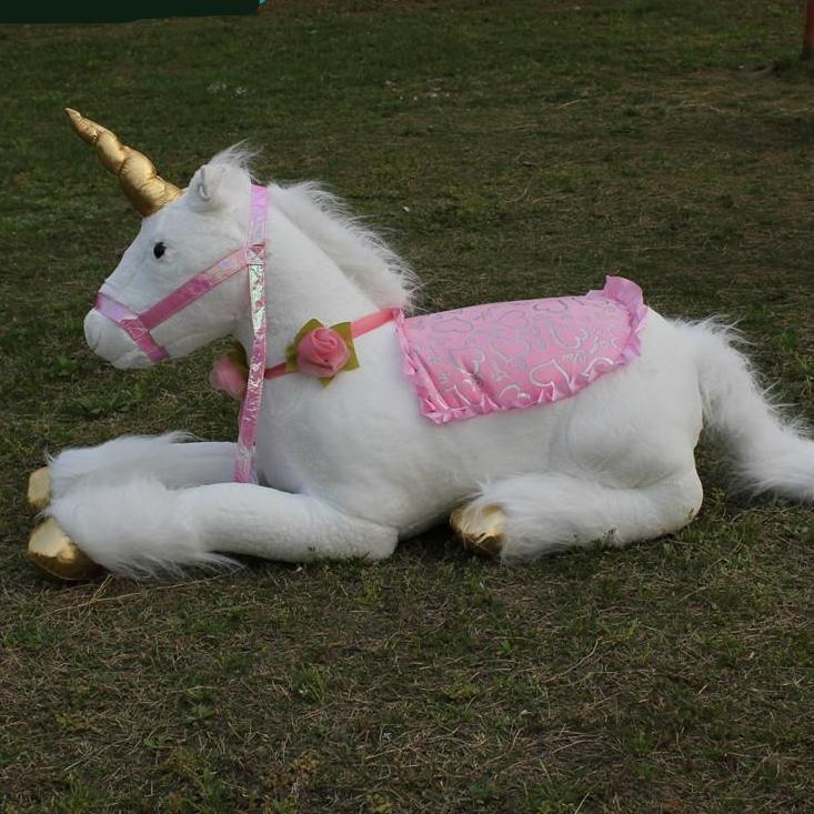 85cm Jumbo White Plush Unicorn