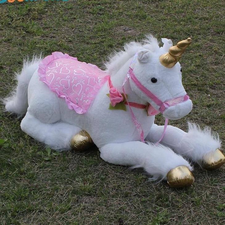 85cm Jumbo White Plush Unicorn